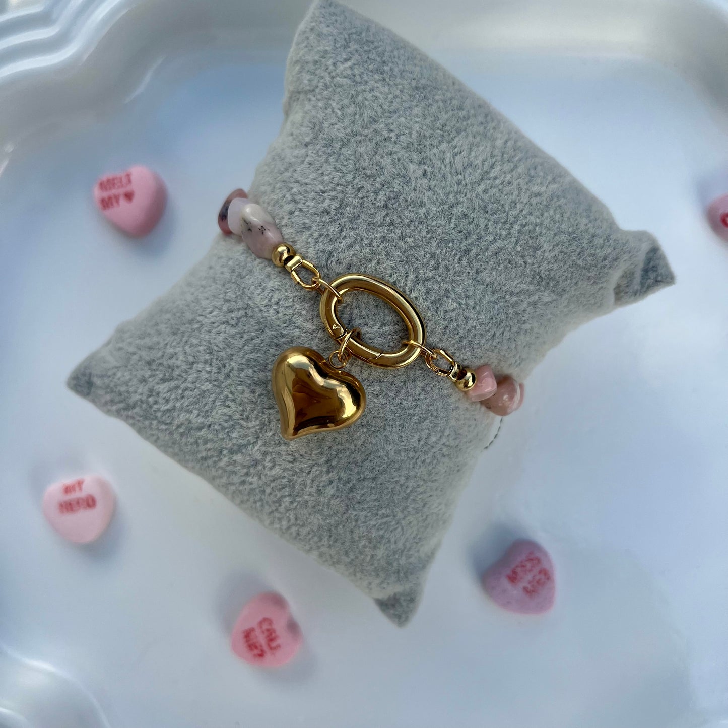 Pink opal bracelet