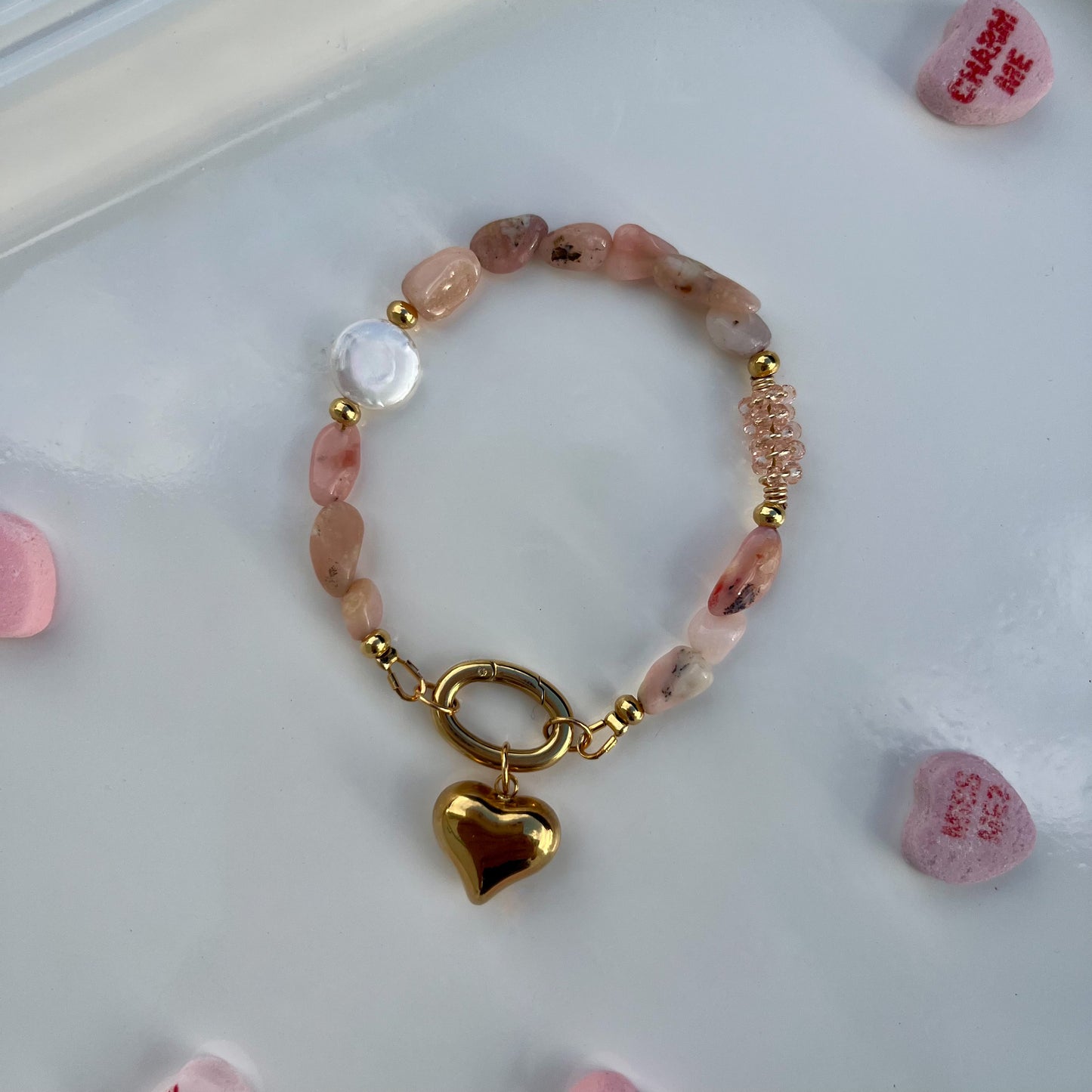 Pink opal bracelet